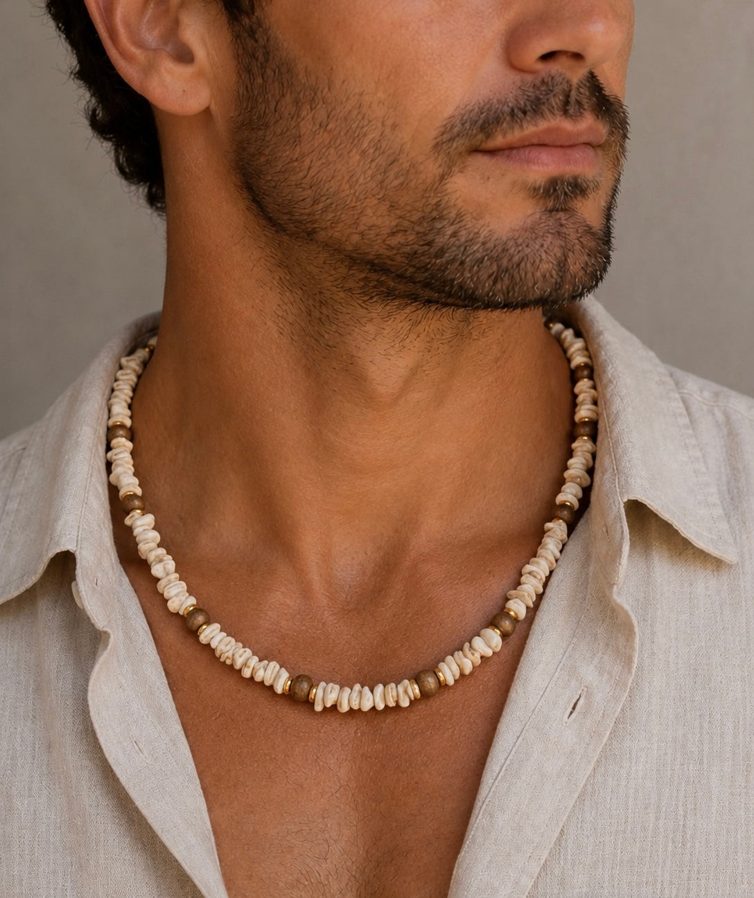Collar Conchas & Madera