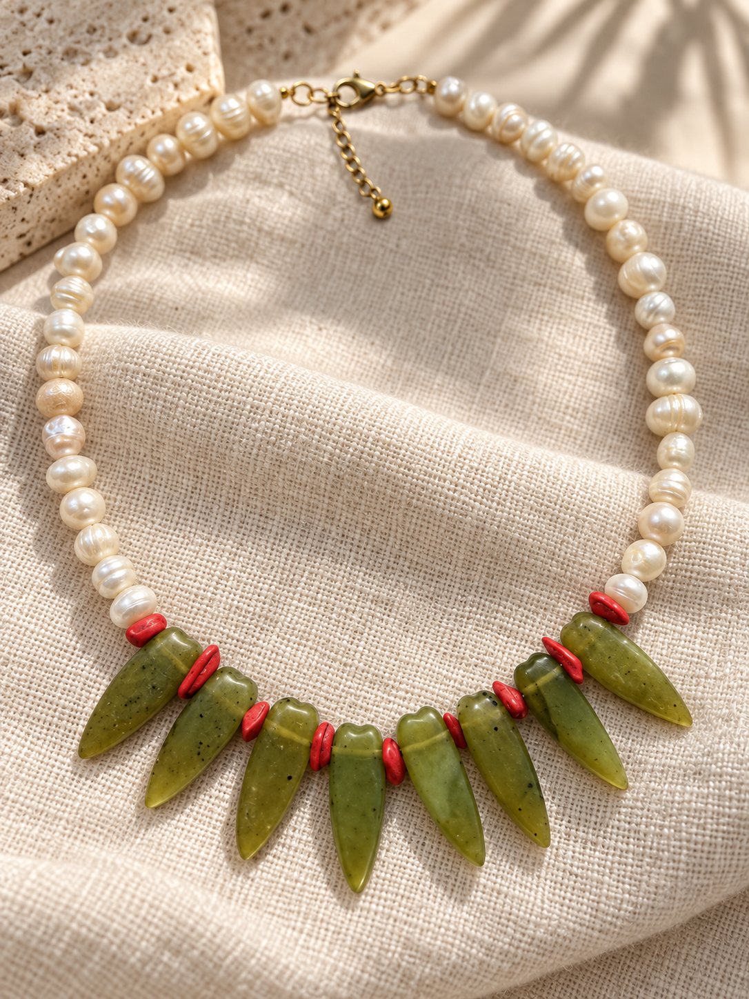 Collar Perlas | Jade & Coral