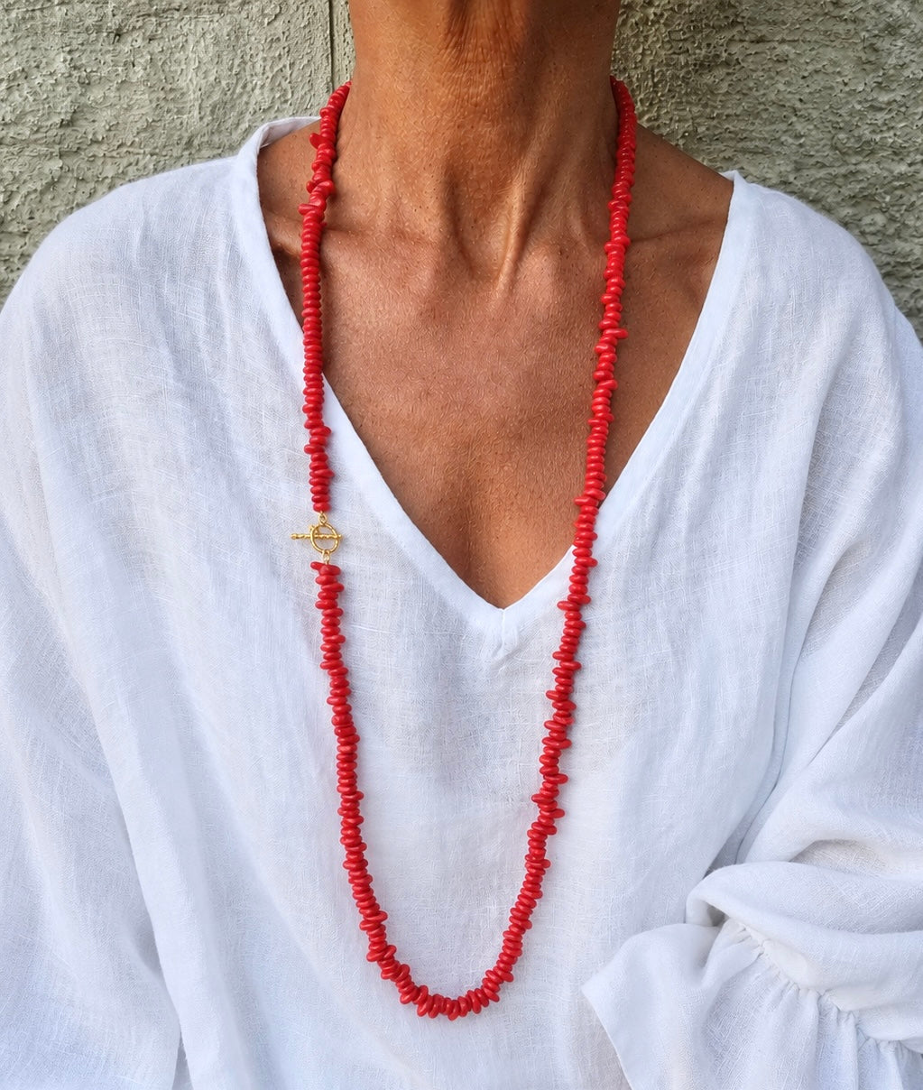 Collar Coral Rojo Chip