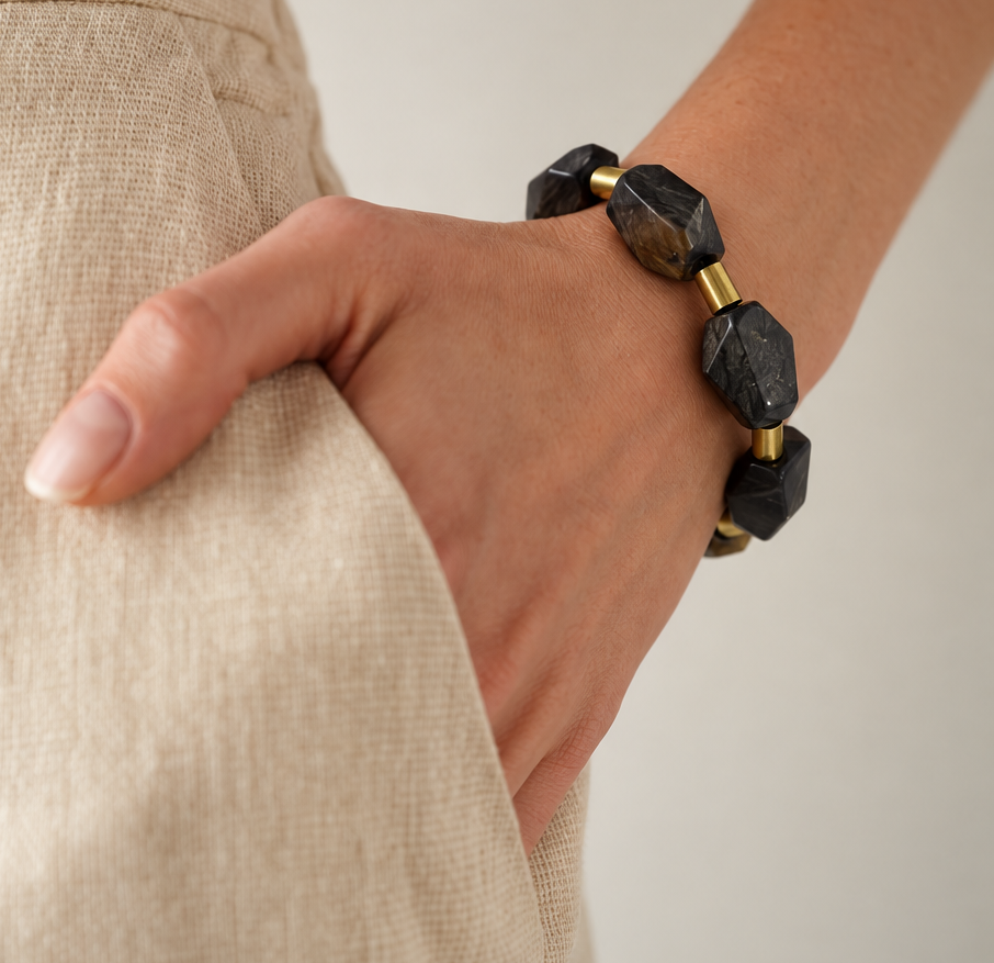 Pulsera Obsidiana & Hematitas