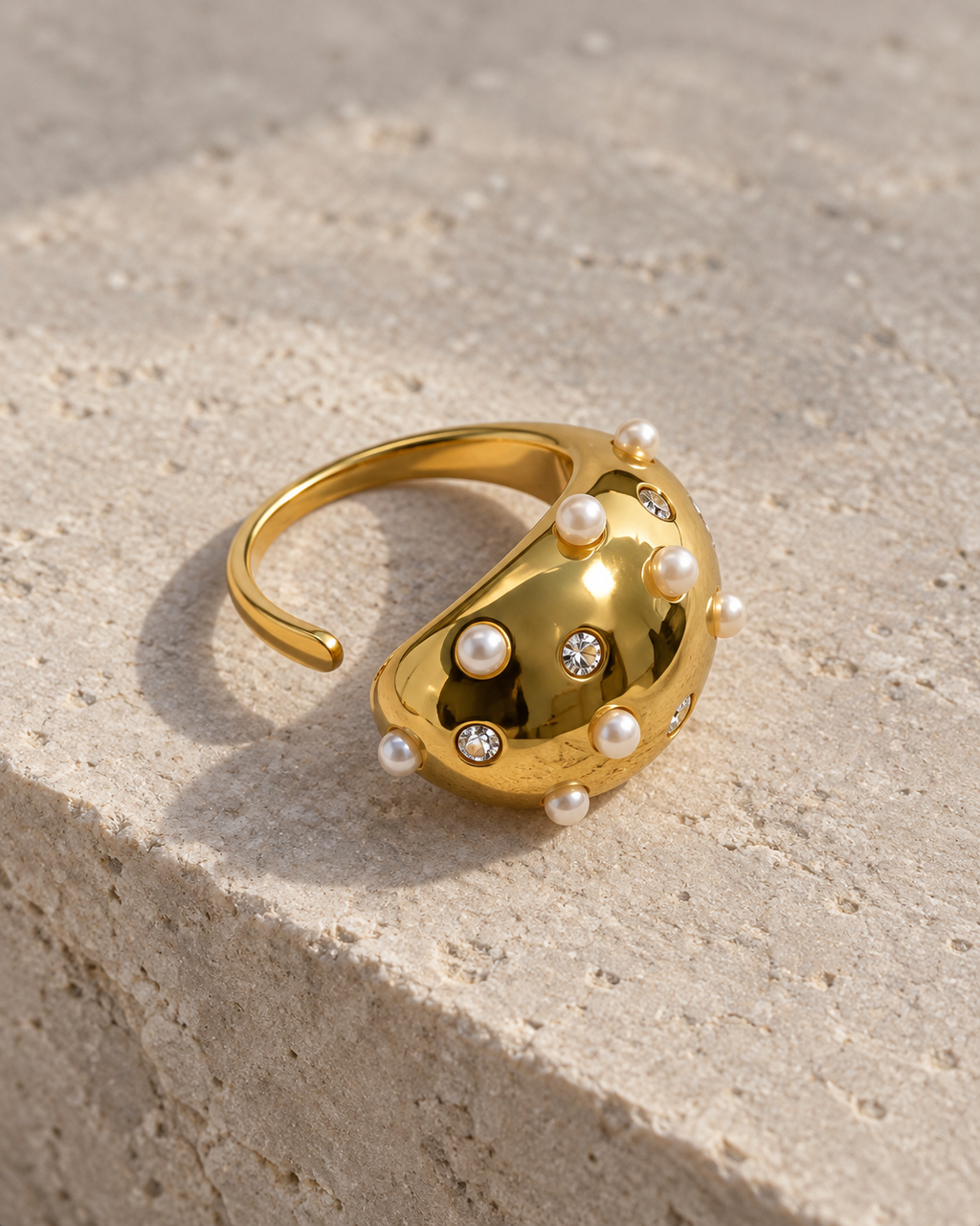 Anillo Aura Dorada - Acero Inoxidable