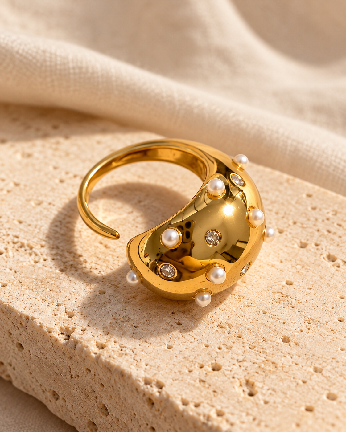 Anillo Aura Dorada - Acero Inoxidable