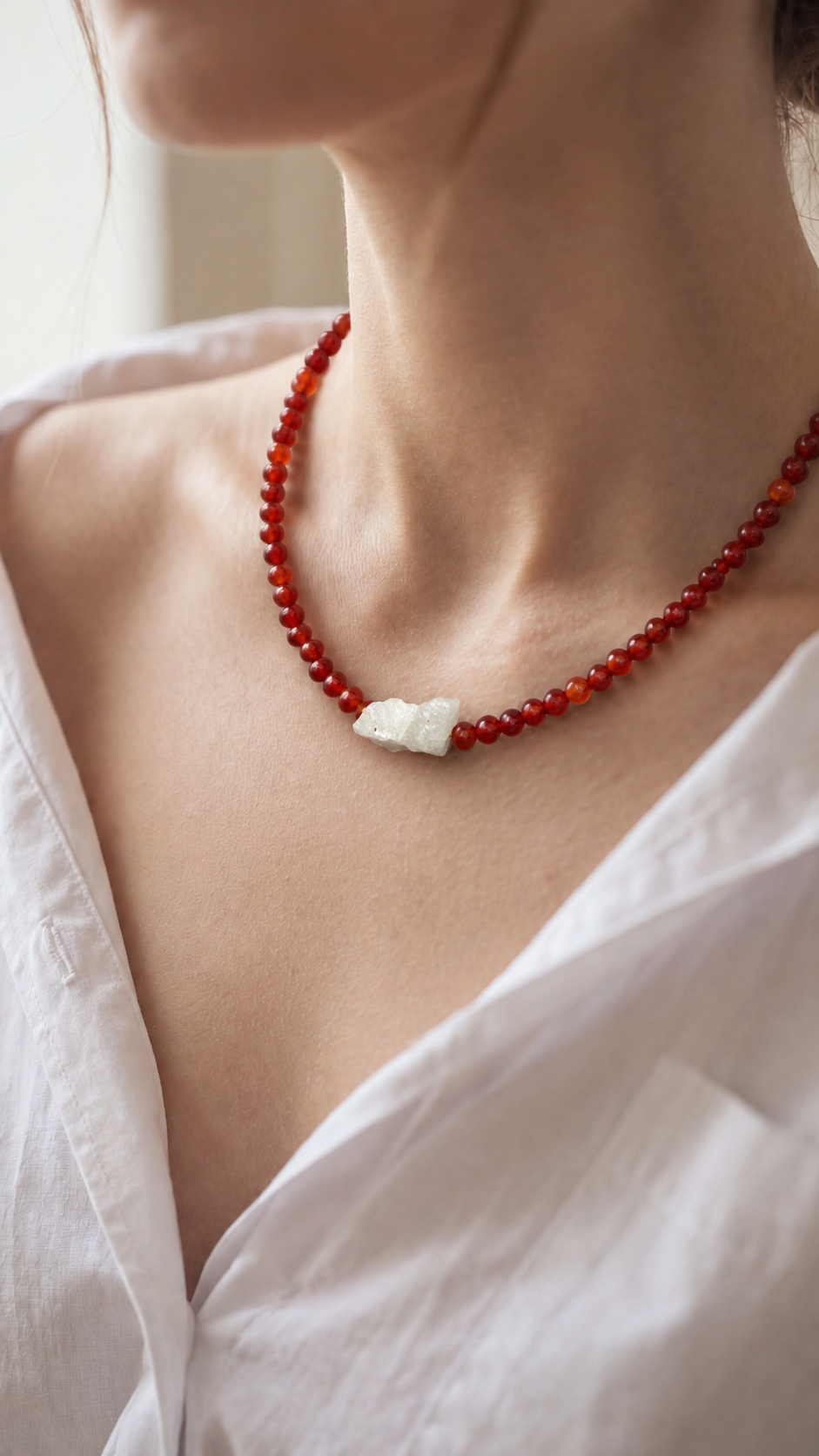 Collar Cornalina & Cuarzo