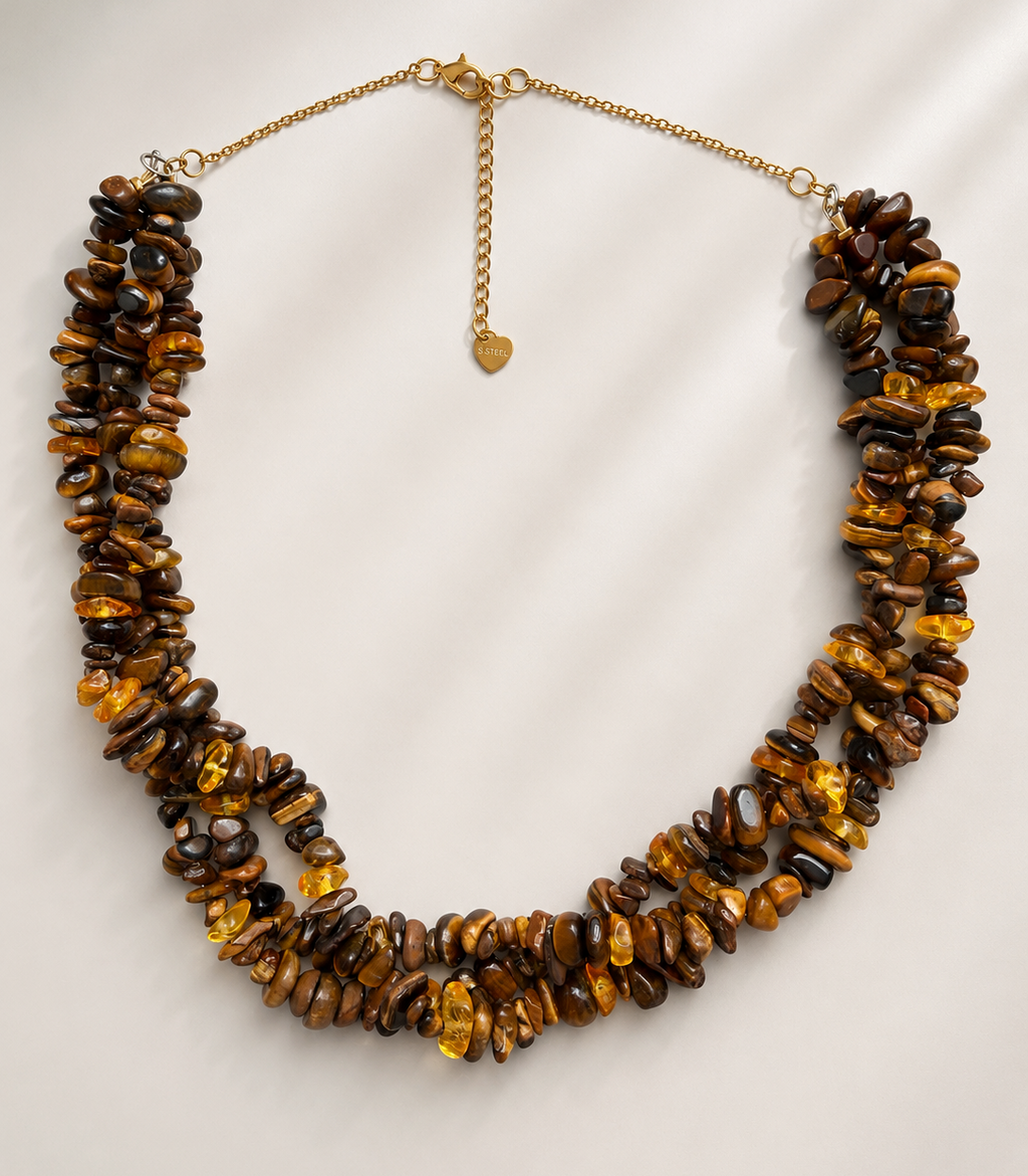 Collar Ojo de Tigre y Ambar