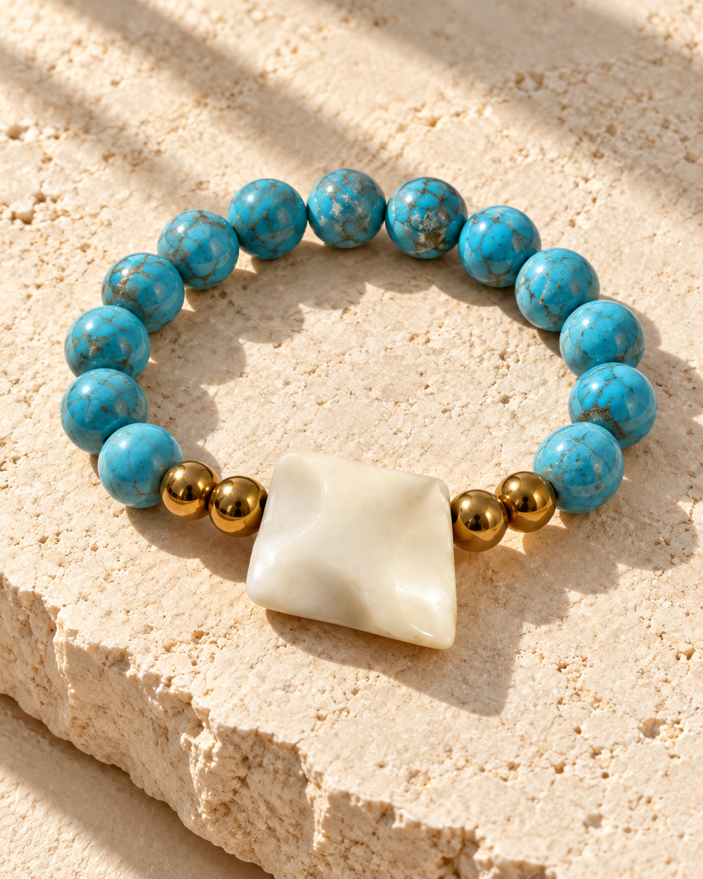 Pulsera Turquesa & Jade Blanco