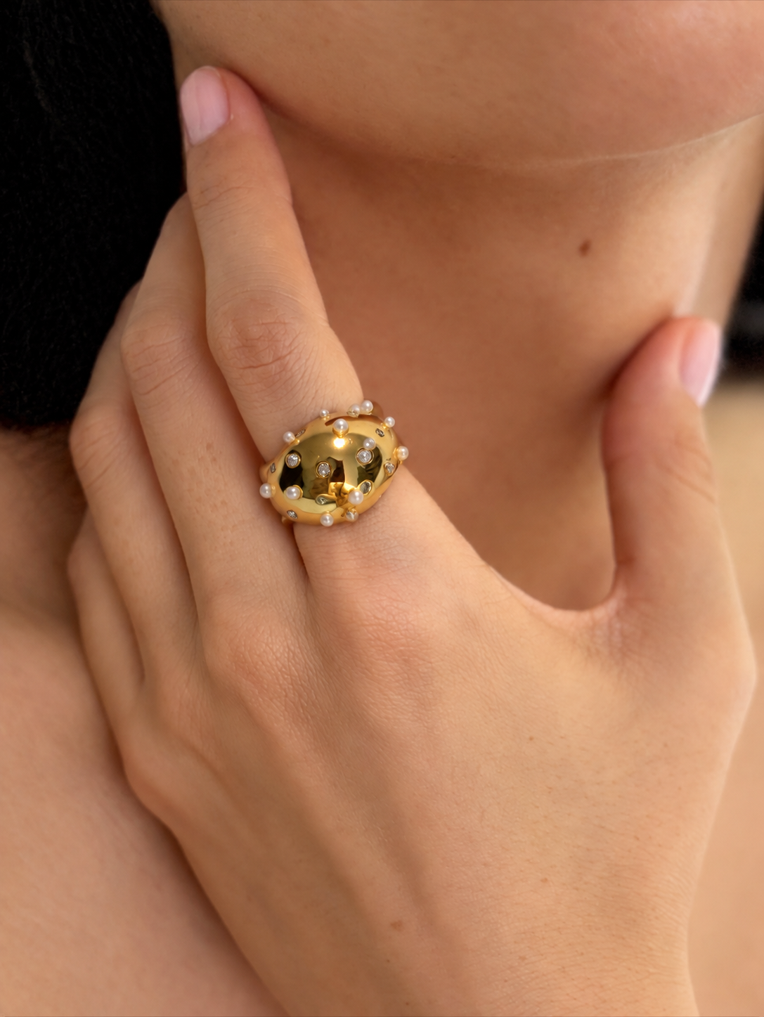 Anillo Aura Dorada - Acero Inoxidable