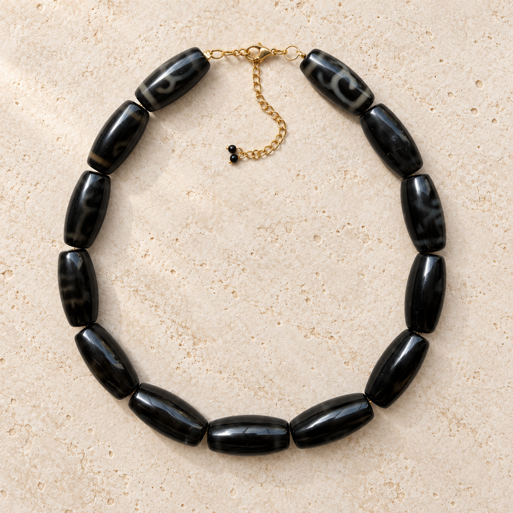 Collar Agatas Negras