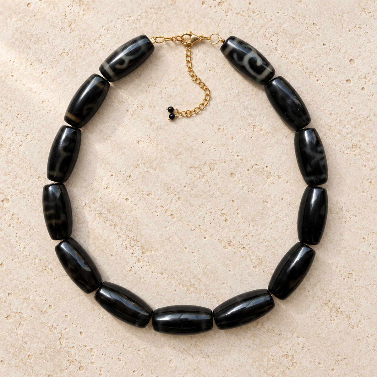 Collar Agatas Negras
