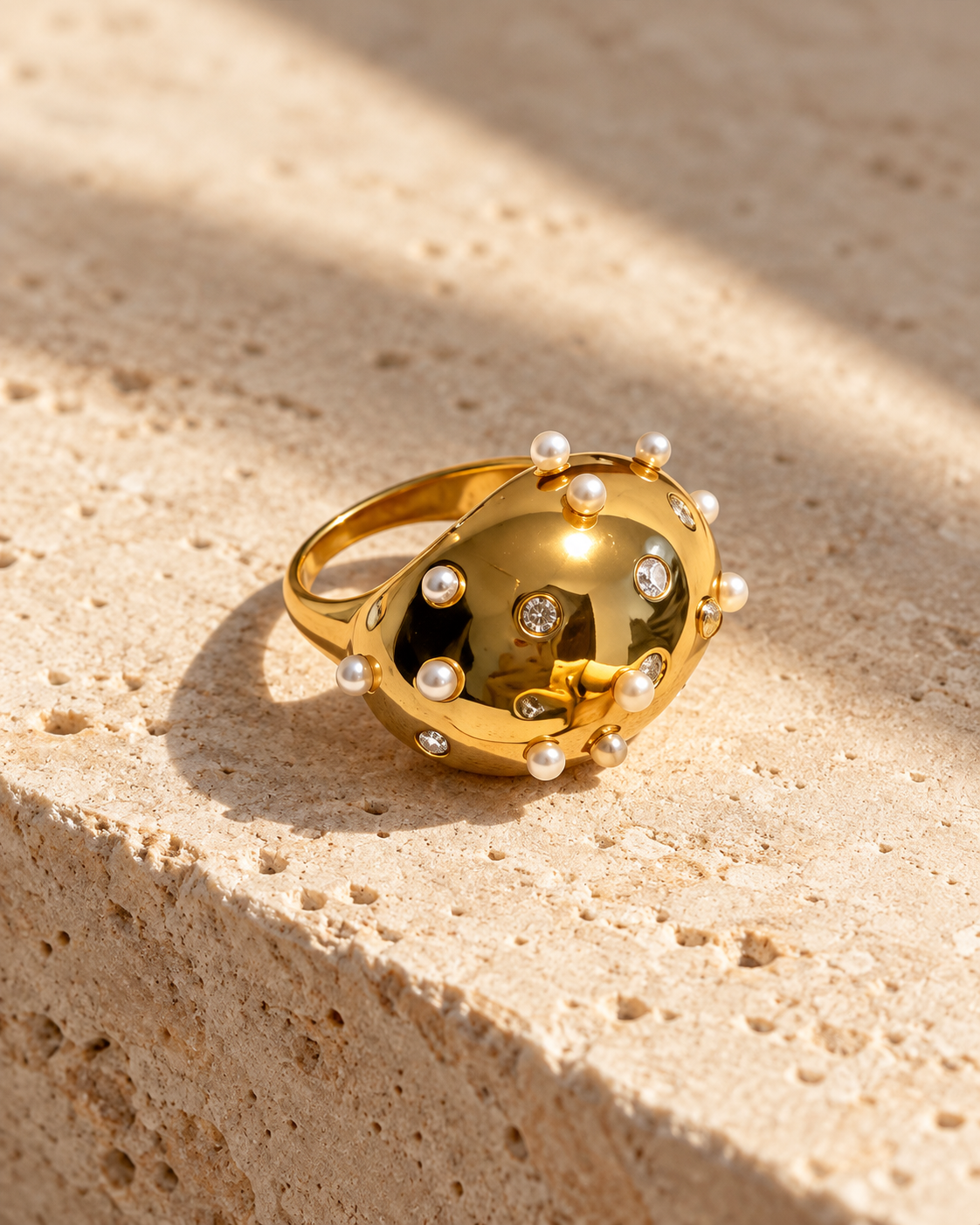 Anillo Aura Dorada - Acero Inoxidable