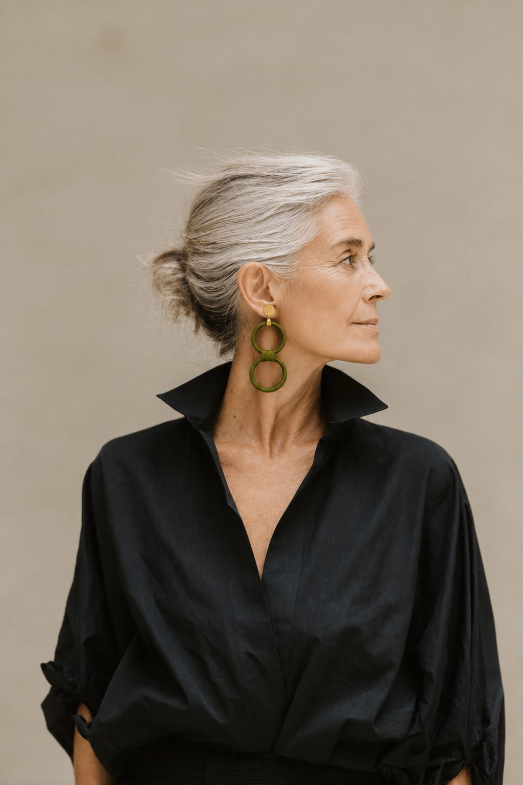 Aretes tejido Olivo