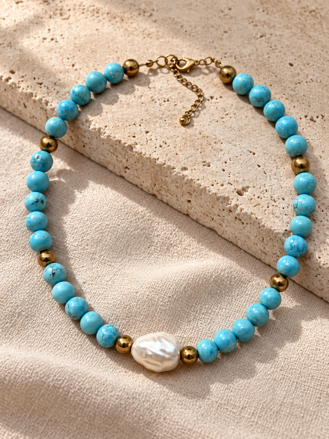 Collar Turquesas | Hematitas & Perla