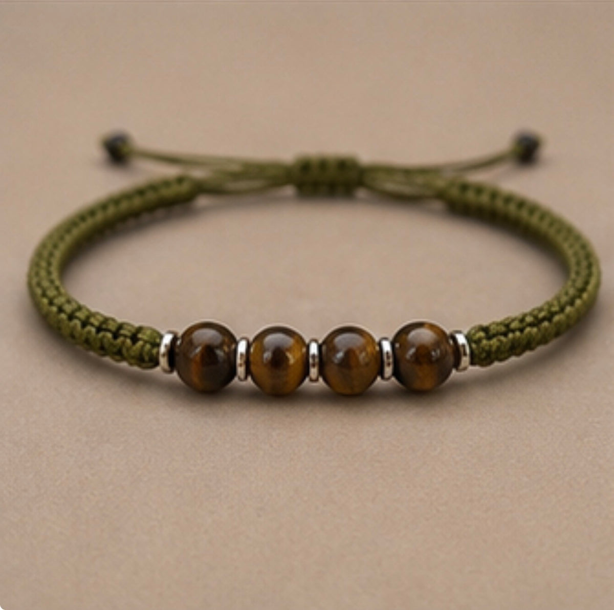 Pulsera Verde con Ojo de Tigre