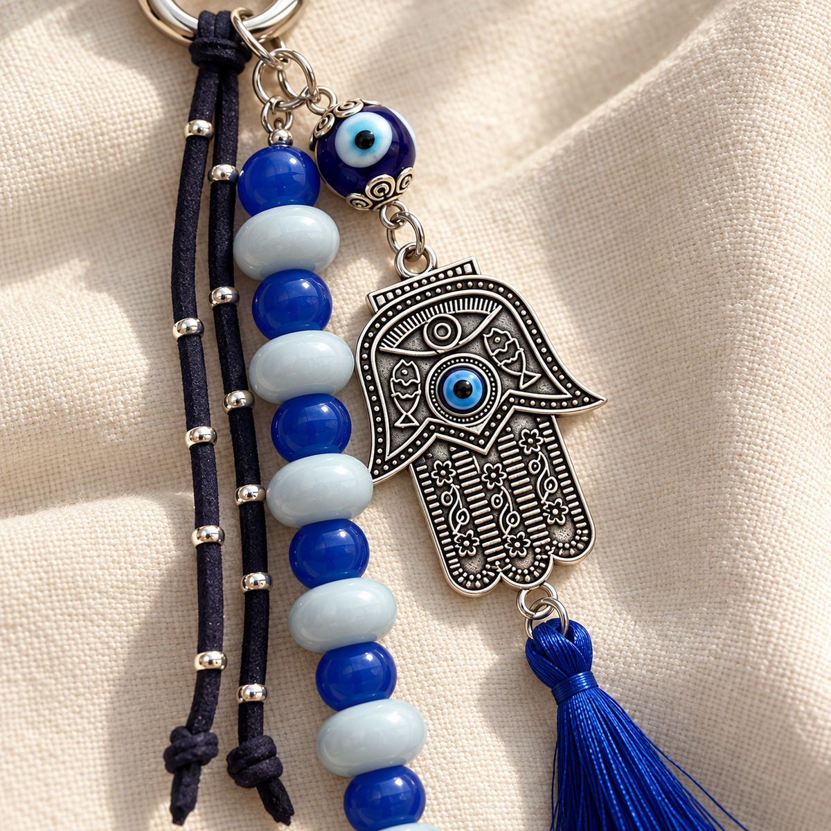 Bag Charm Llavero Mano de Fatima Azul