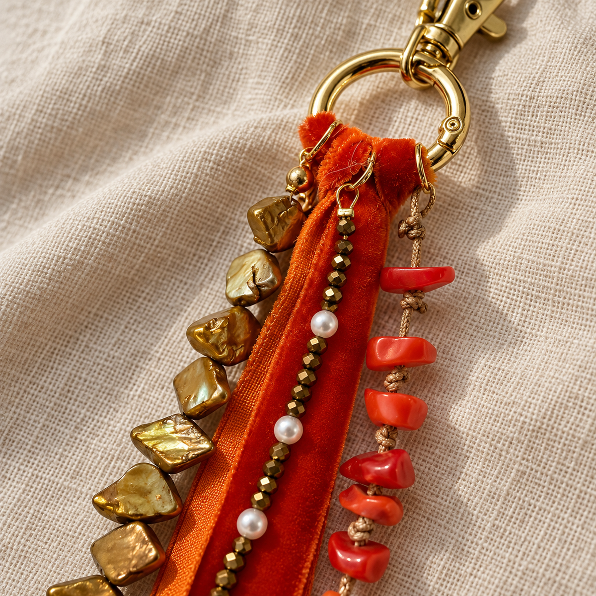Bag Charm Llavero Corales Naranja