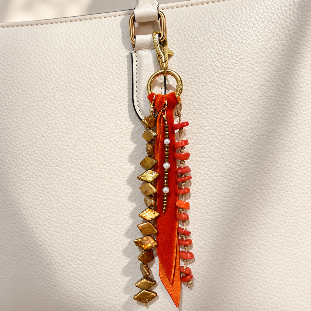 Bag Charm Llavero Corales Naranja