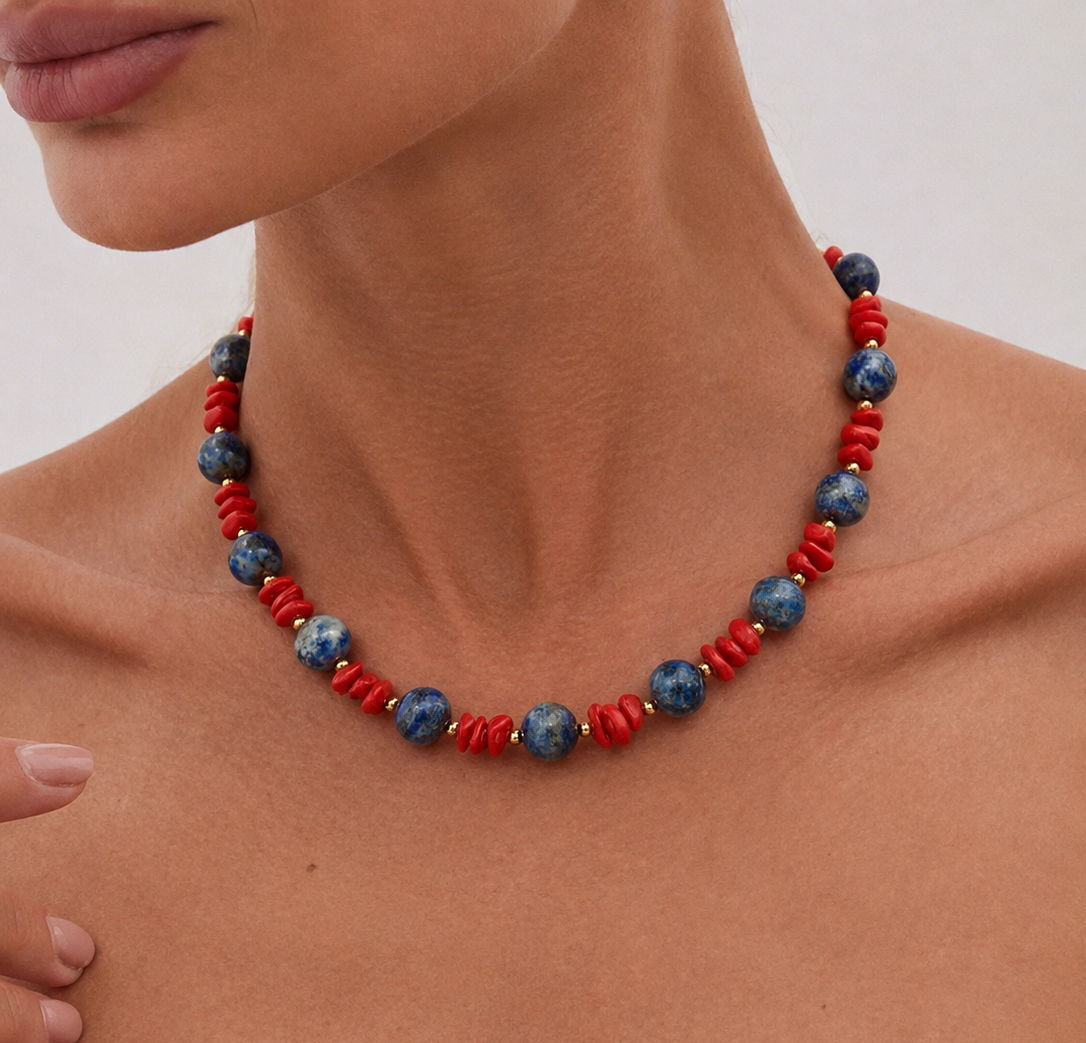 Collar Lapislazuli & Coral