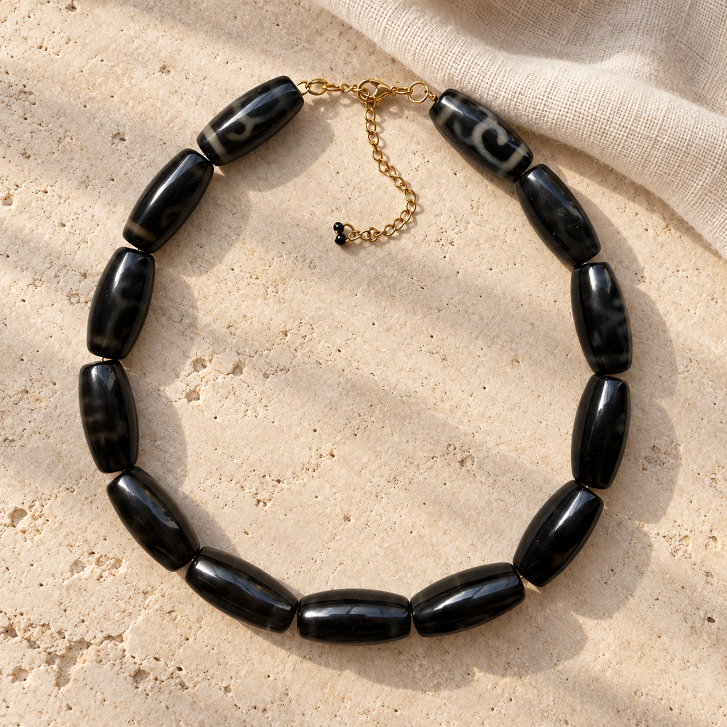 Collar Agatas Negras