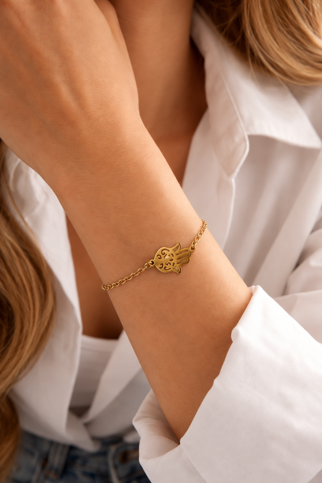 Pulsera Acero Inoxidable Mano Fatima