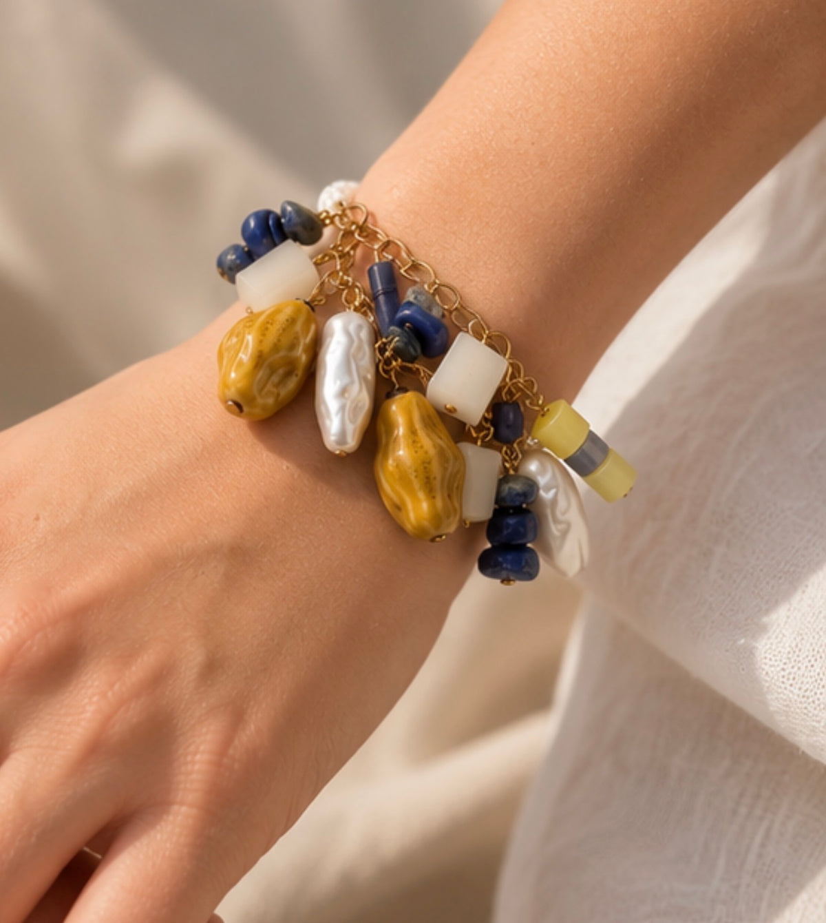 Pulsera Perlas Caracoles