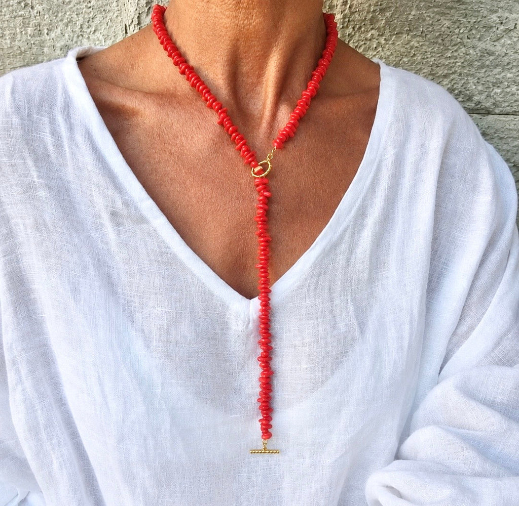 Collar Coral Rojo Chip