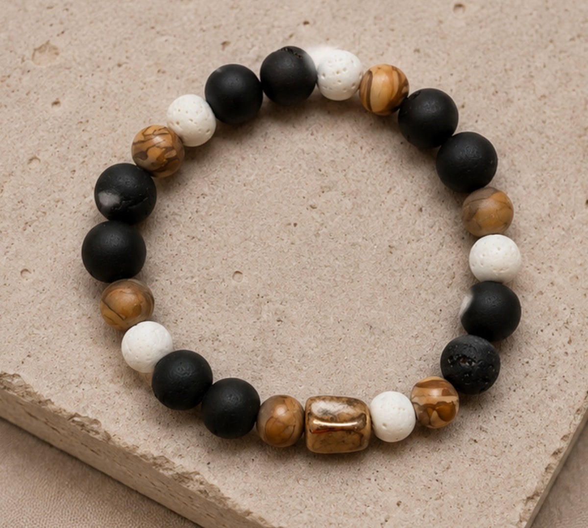 Pulsera Volcanica & Hematita