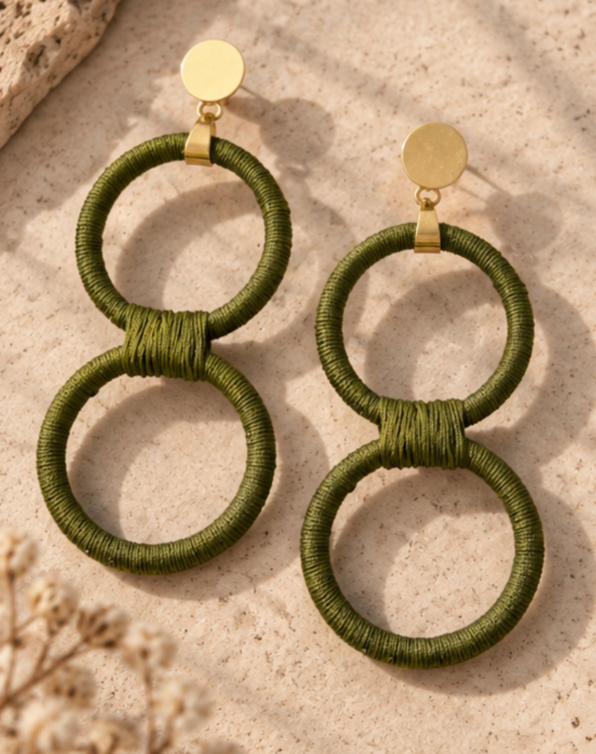 Aretes tejido Olivo