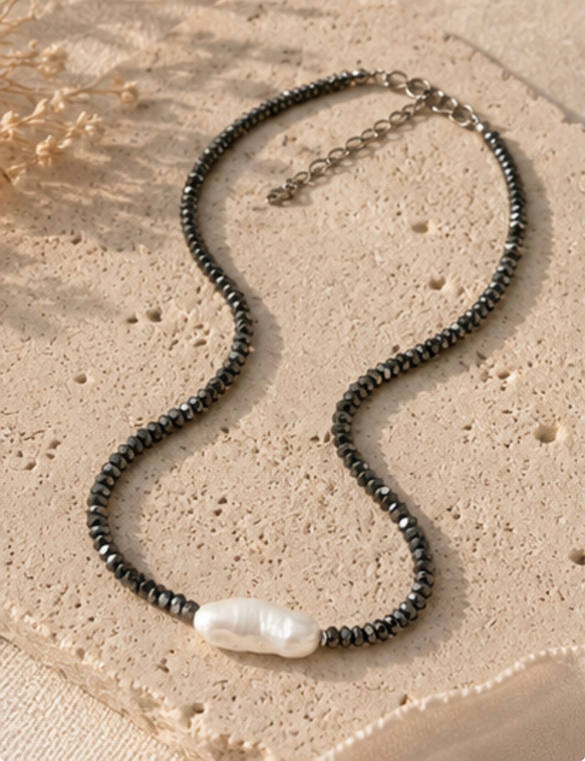 Collar Hematitas & Perla