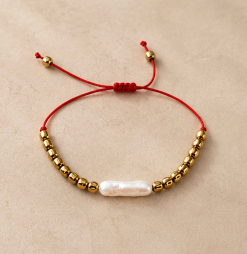 Pulsera Perla & Hematitas
