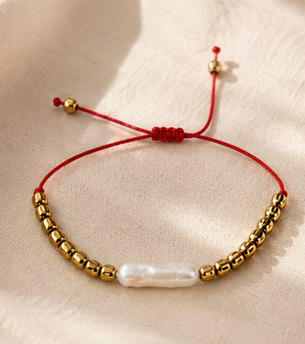 Pulsera Perla & Hematitas