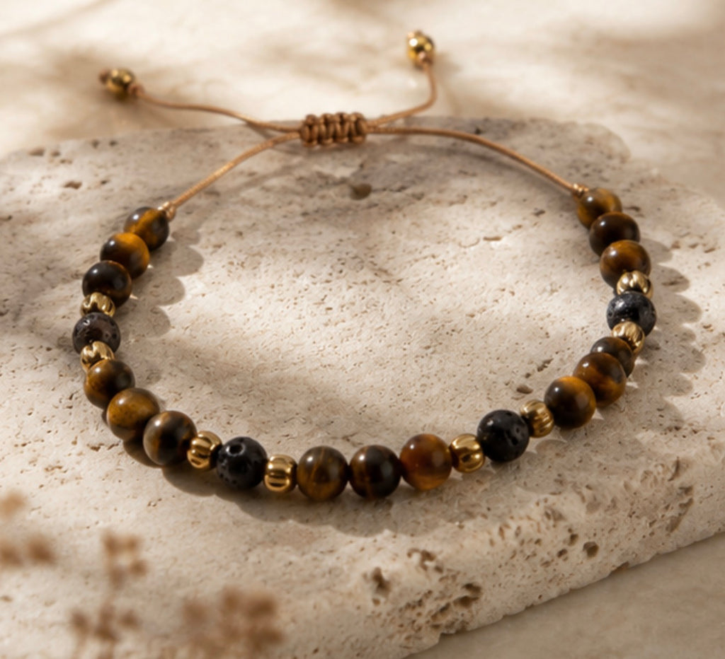Pulsera Ojo de Tigre & Hematitas