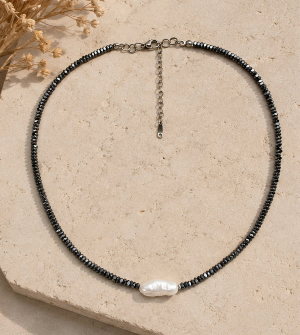 Collar Hematitas & Perla