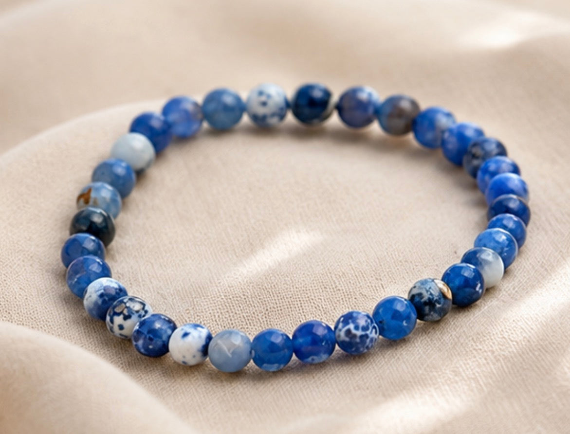 Pulsera Agatas Azules