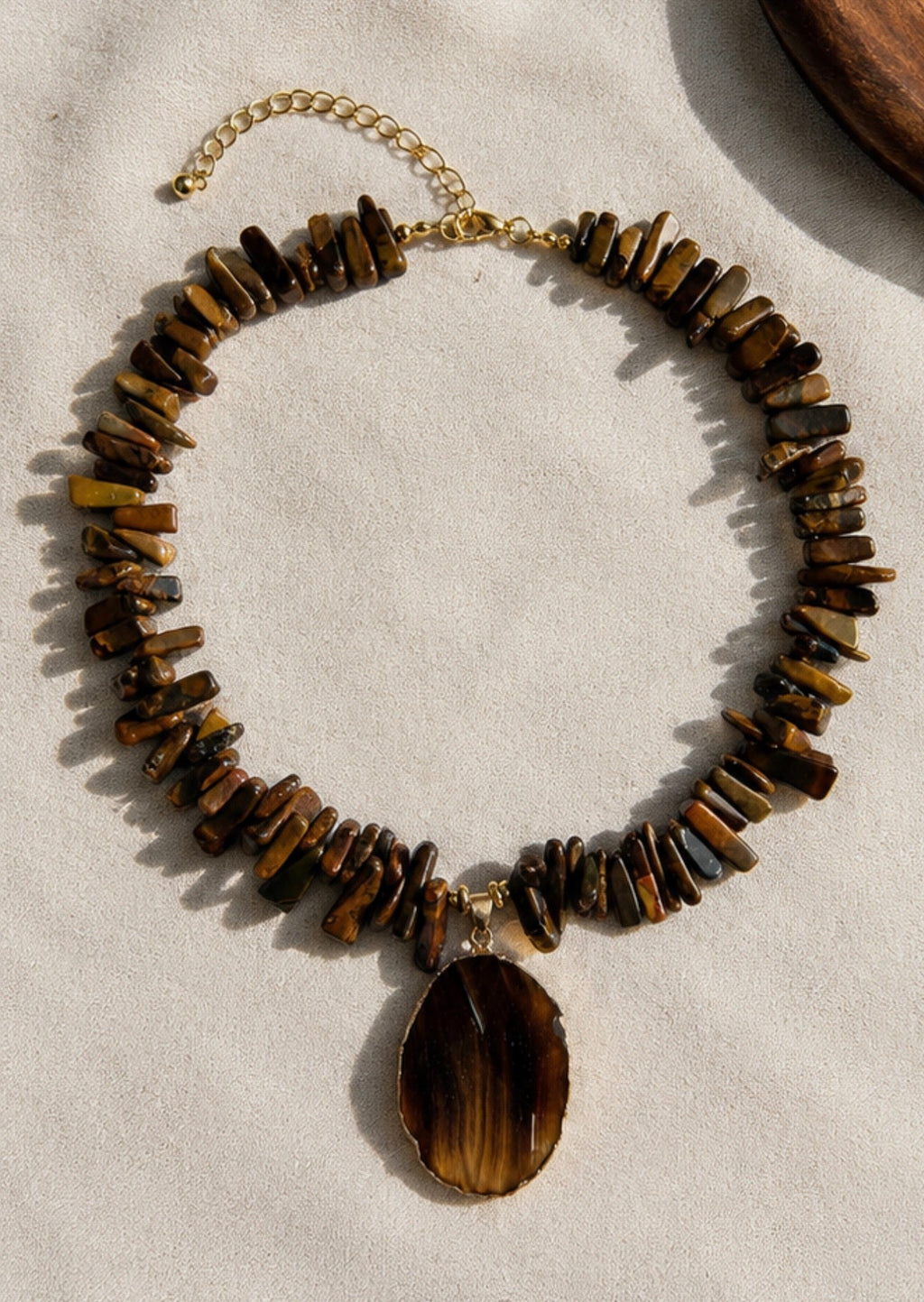 Collar Ojo de Tigre con Dije