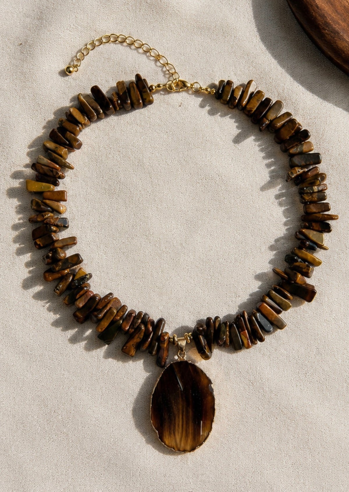 Collar Ojo de Tigre con Dije