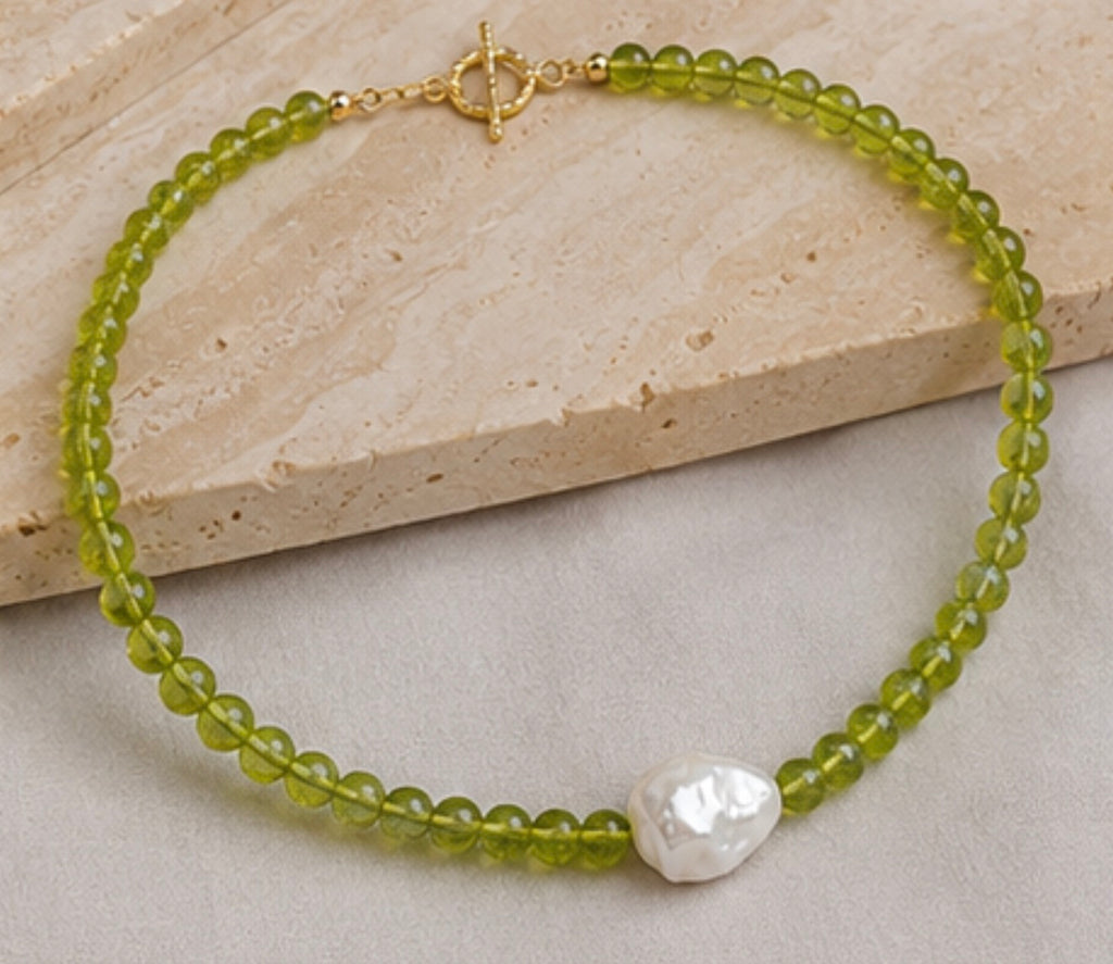 Collar Verde Perla Barroca