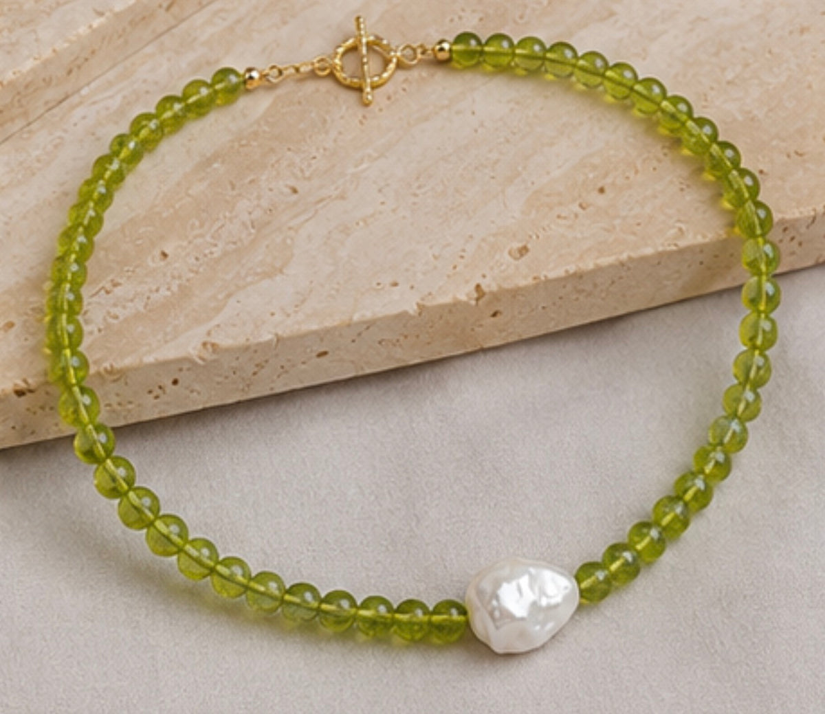 Collar Verde Perla Barroca