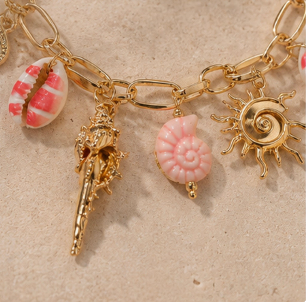 Pulsera Oro Laminado Marina Pink