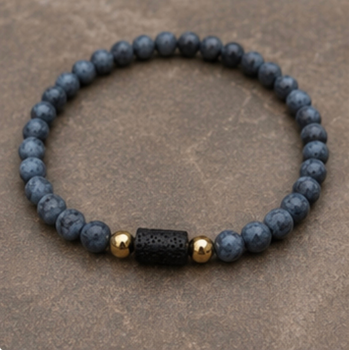 Pulsera Agatas & Piedra Volcanica
