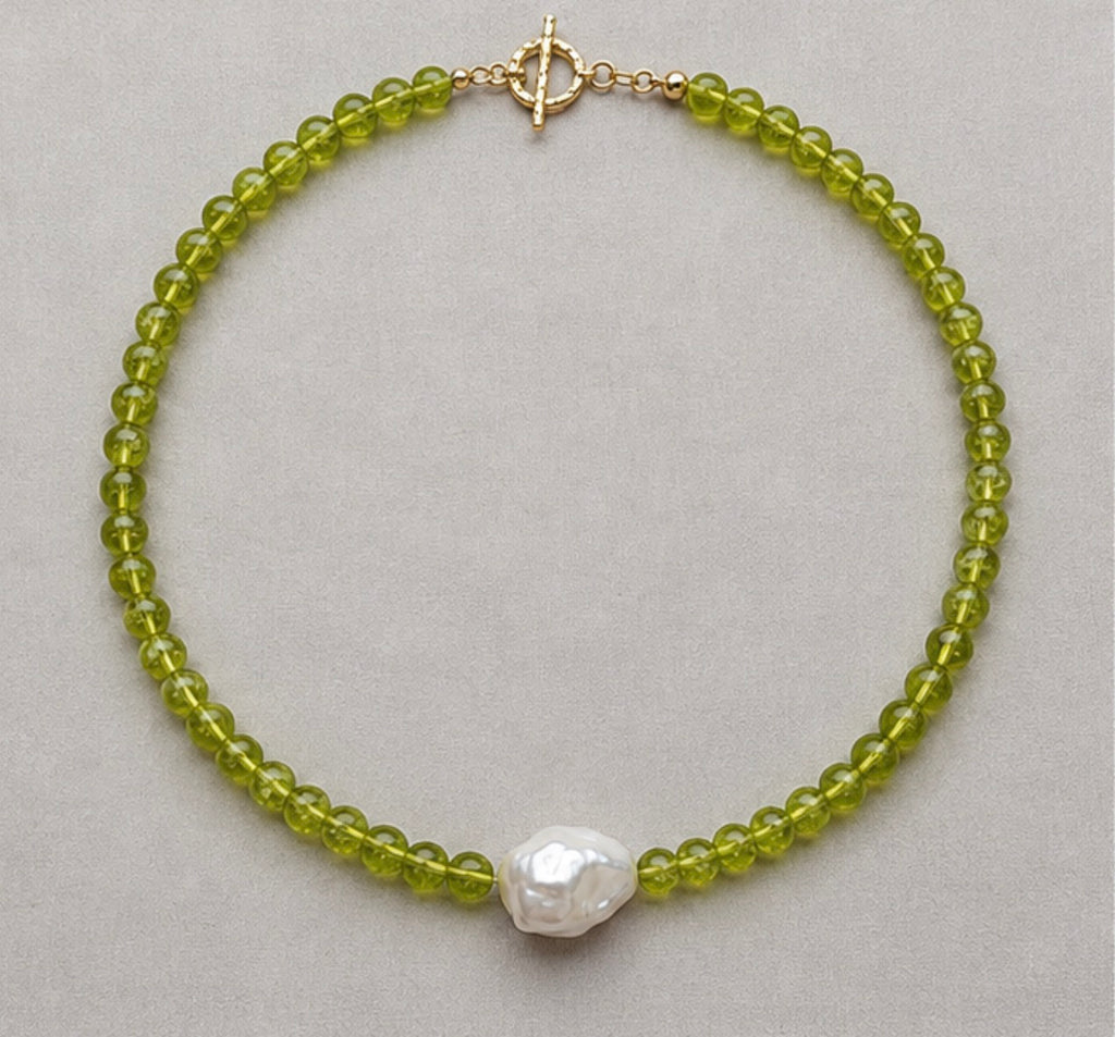 Collar Verde Perla Barroca