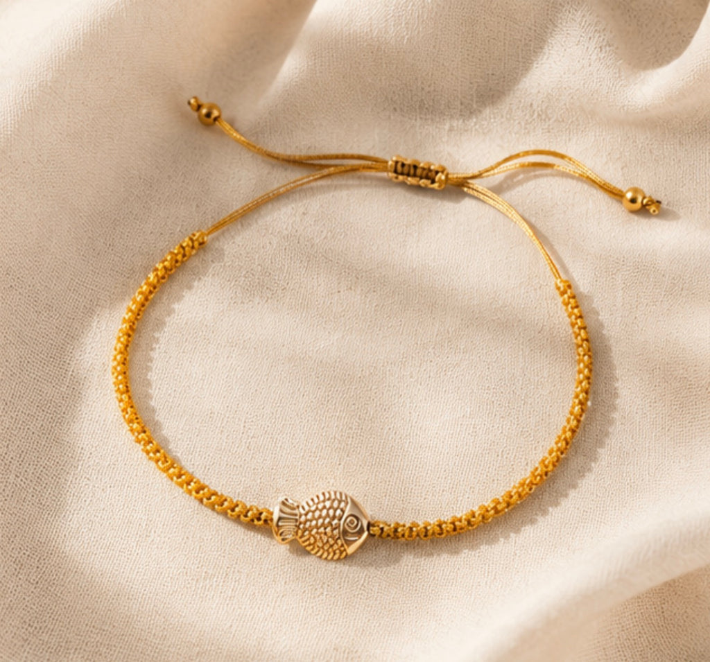 Pulsera Tejida con dije Pez