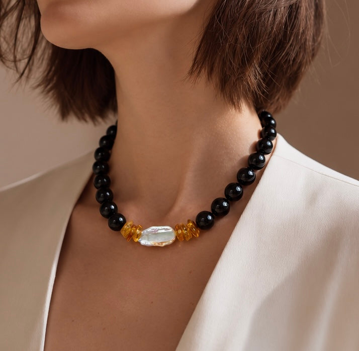 Collar Agatas, Ambar & Perla