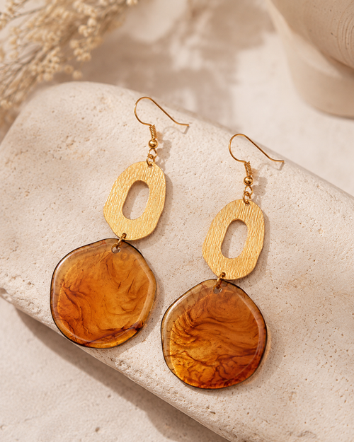 Aretes Resina Ambar