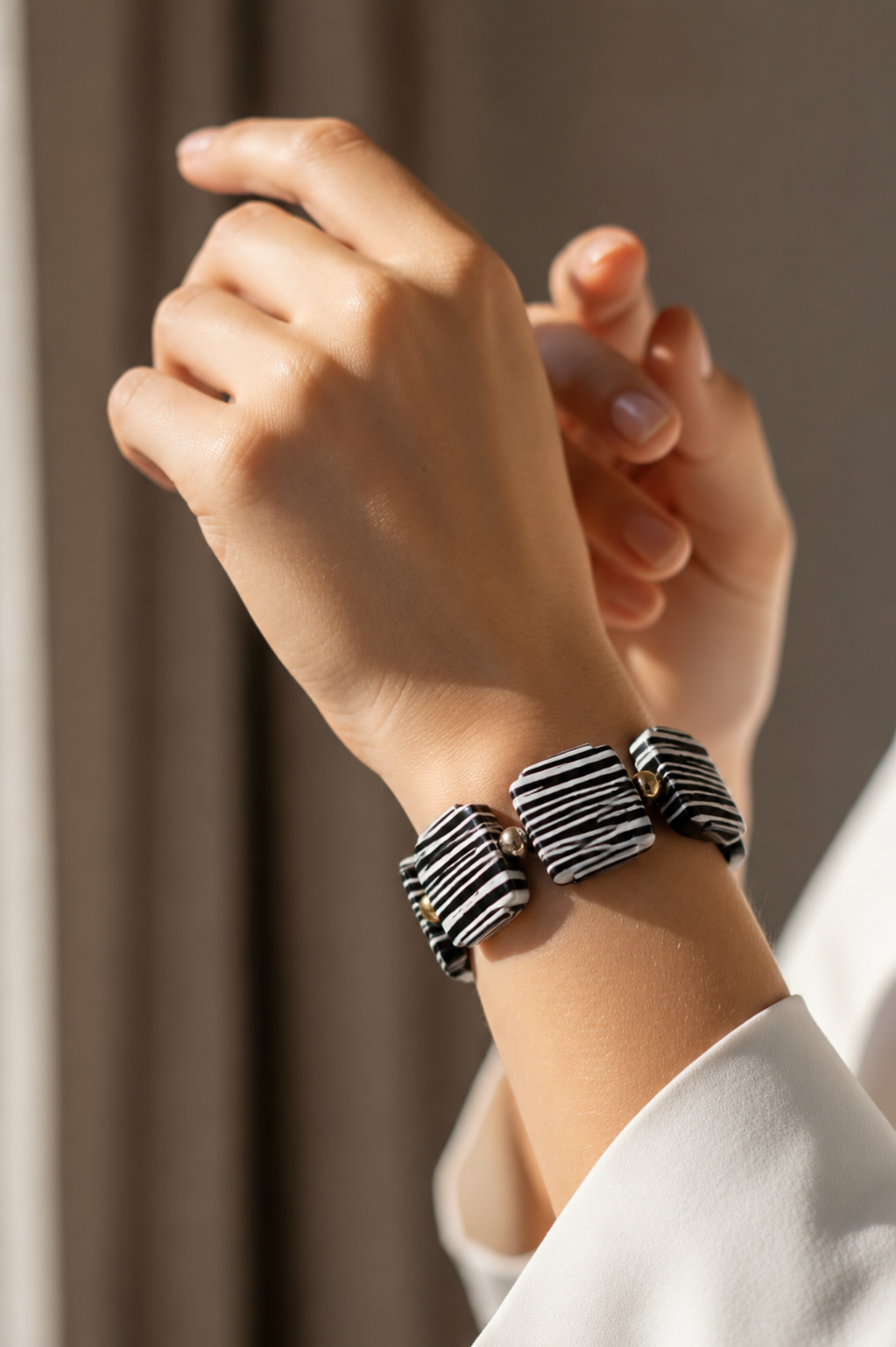Pulsera Black & White Resina