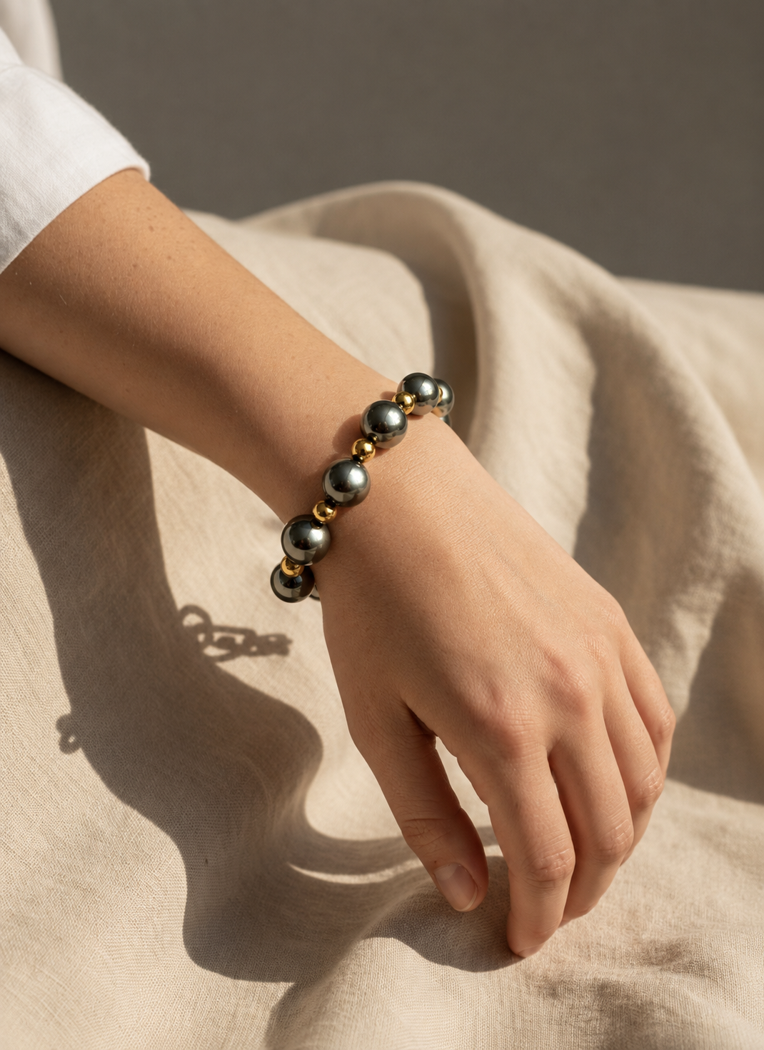 Pulsera Perlas Olivo