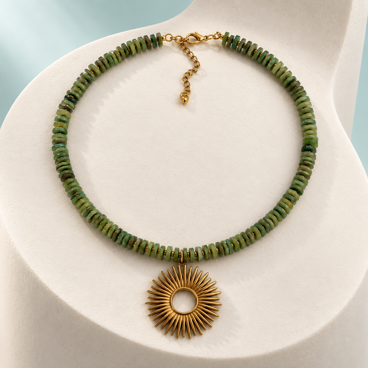 Collar Nácar Verde & Sol
