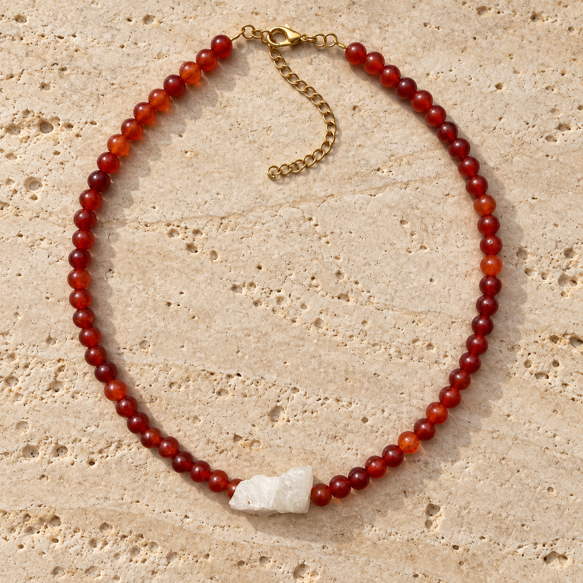 Collar Cornalina & Cuarzo