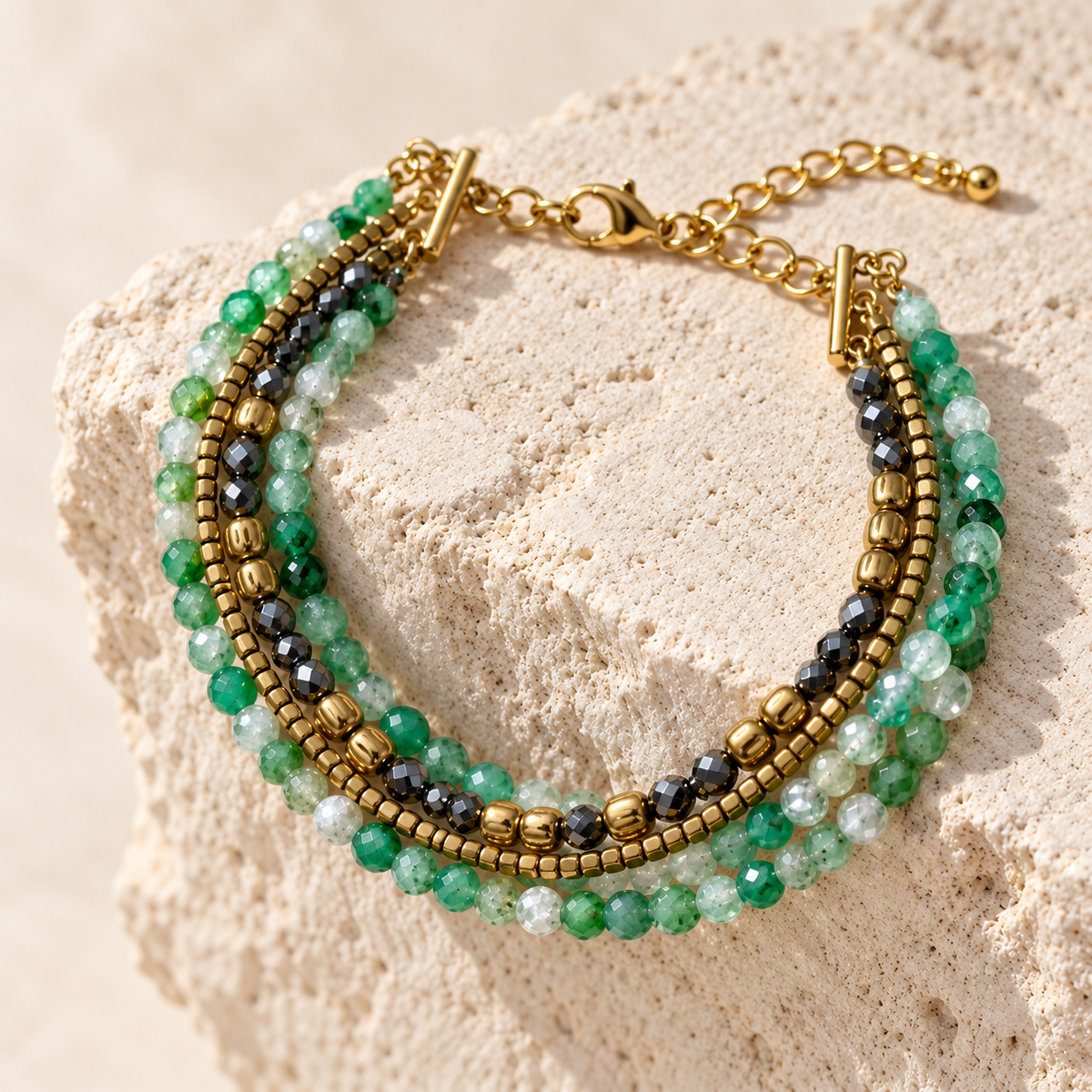 Pulsera Ágatas & Hematitas