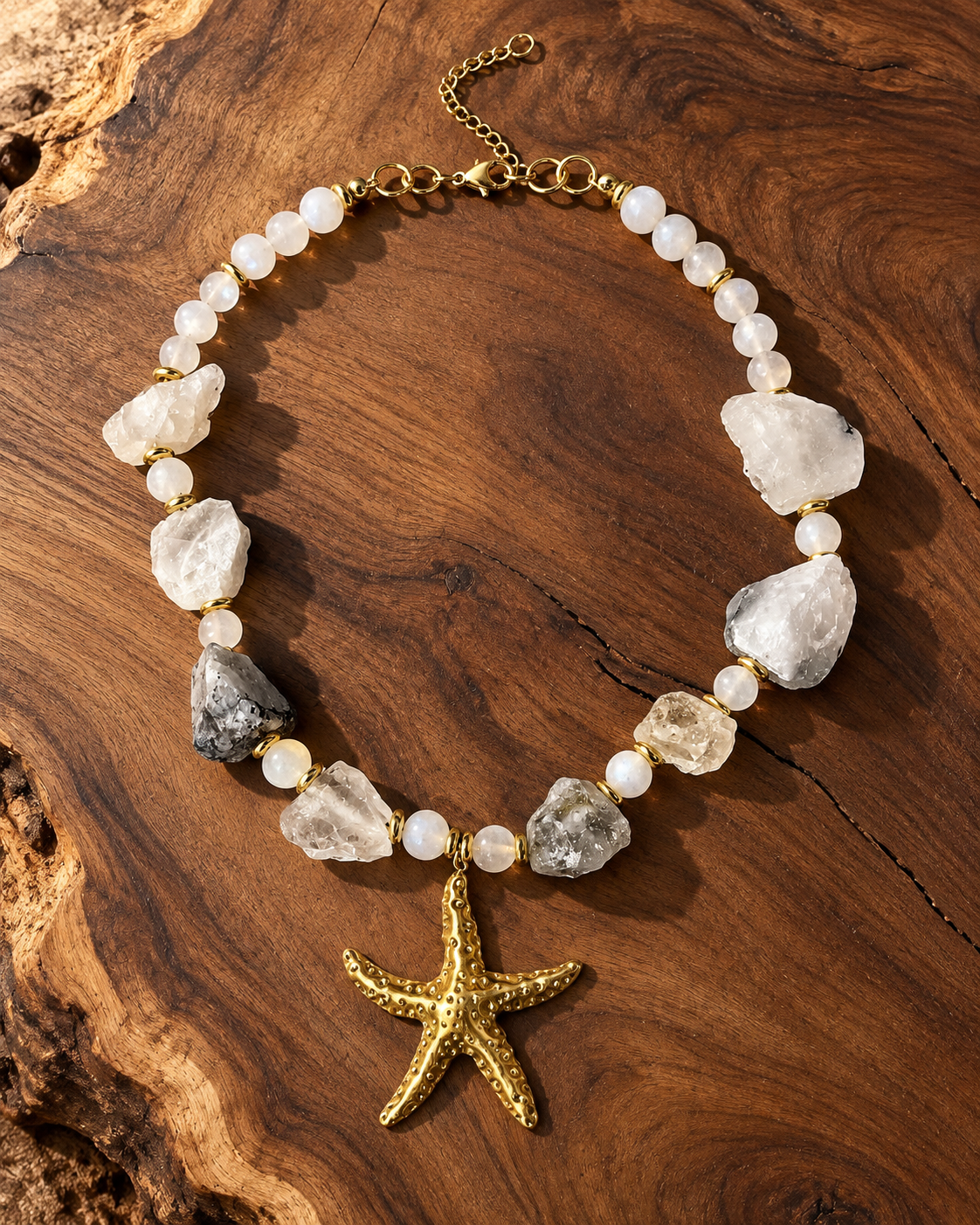 Collar Cuarzo & Piedra Luna