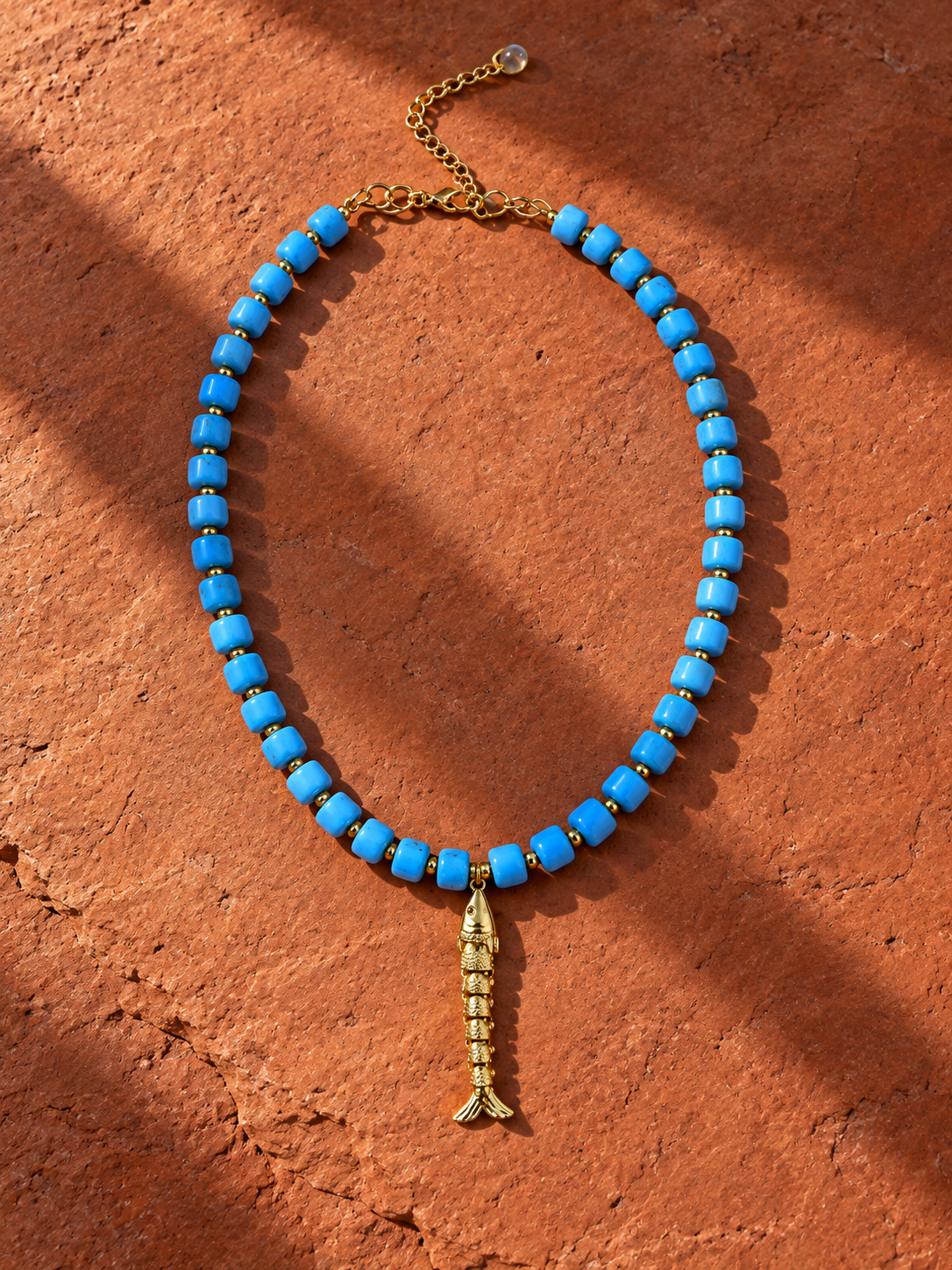 Collar Turquesa & Dije de Pez