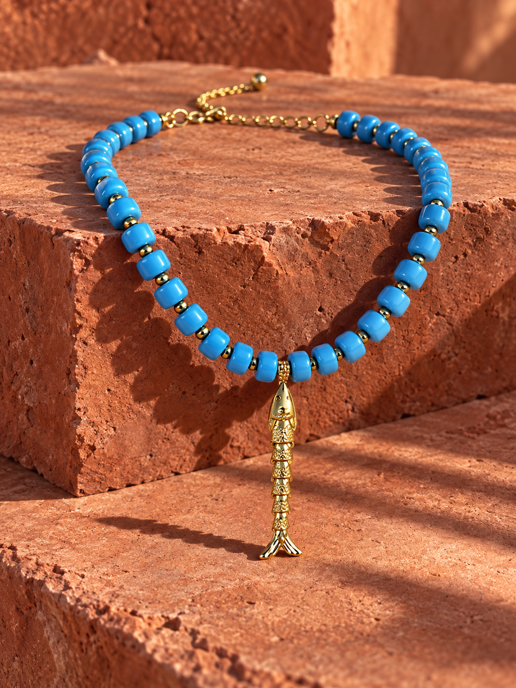 Collar Turquesa & Dije de Pez